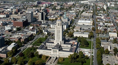 Aerial view of Nebraska State Capitol