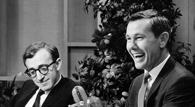 Late night TV host and Norfolk native, Johnny Carson pictured with Woody Allen
