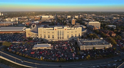 Aerial view of Memorial Football Stadium