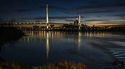 Bob Kerrey Pedestrian Bridge at night