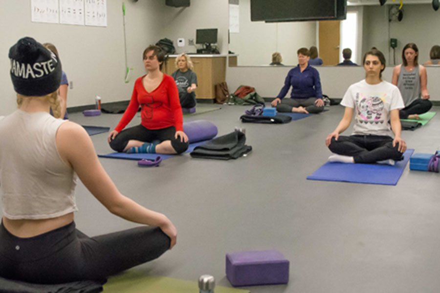 Yoga class at UNMC's Center for Healthy Living
