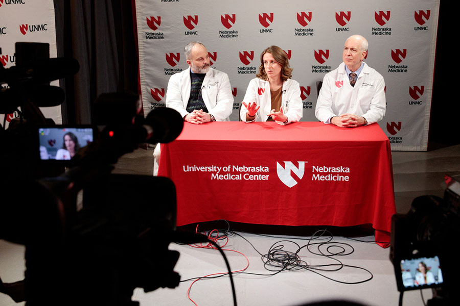 Press conference during the COVID-19 pandemic.