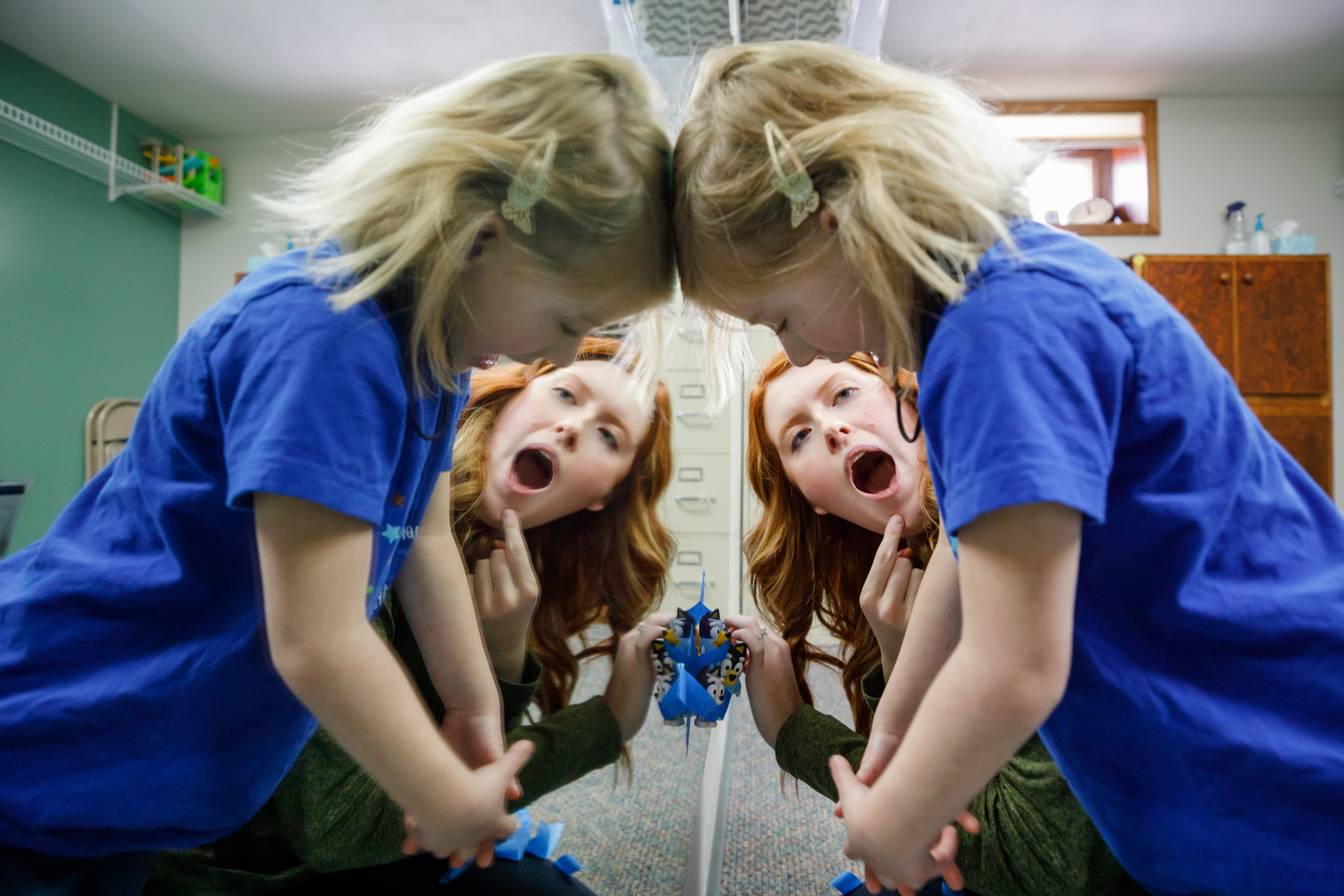 Therapist Sydney Norton works with Hannah Buntin, 5.