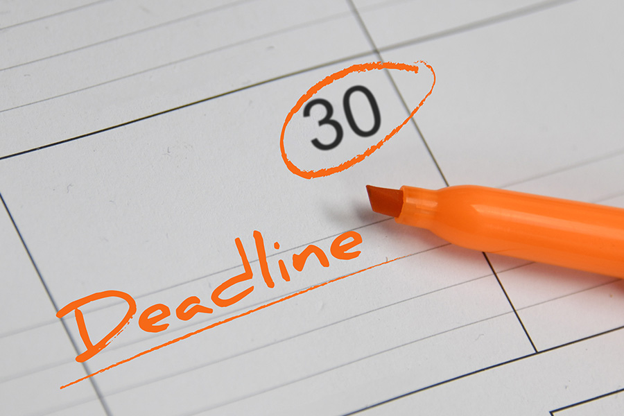 10th day on calendar circled with orange highlighter