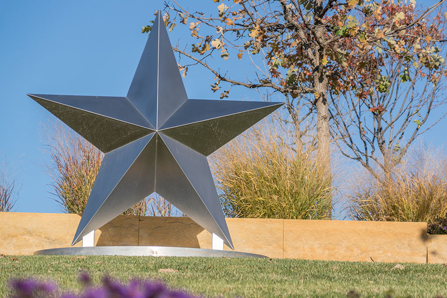 Star statue sits on a hill on UNMC campus