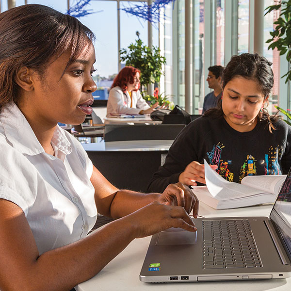 Students studying at desk