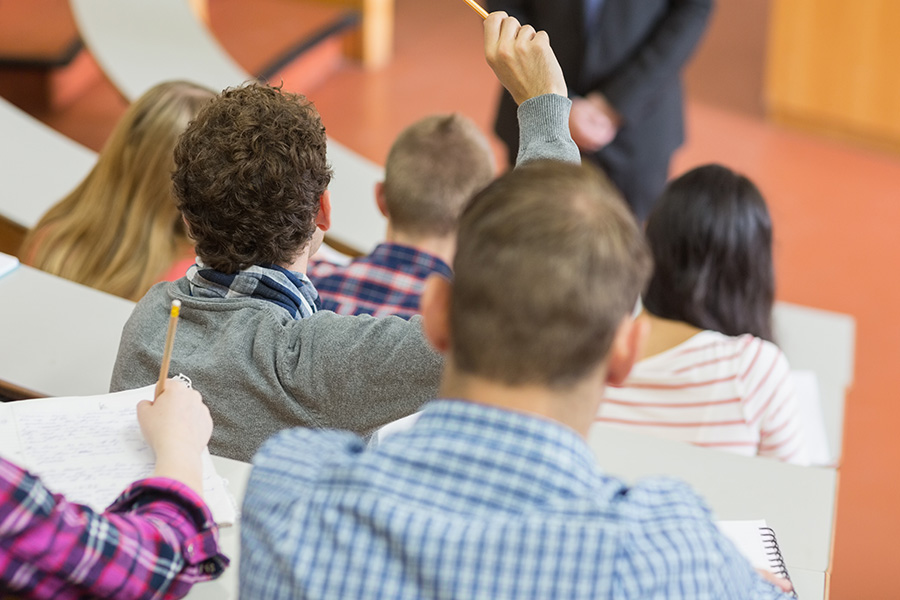 students sitting in classroom