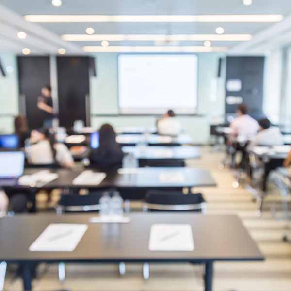 classroom with students preparing to learn