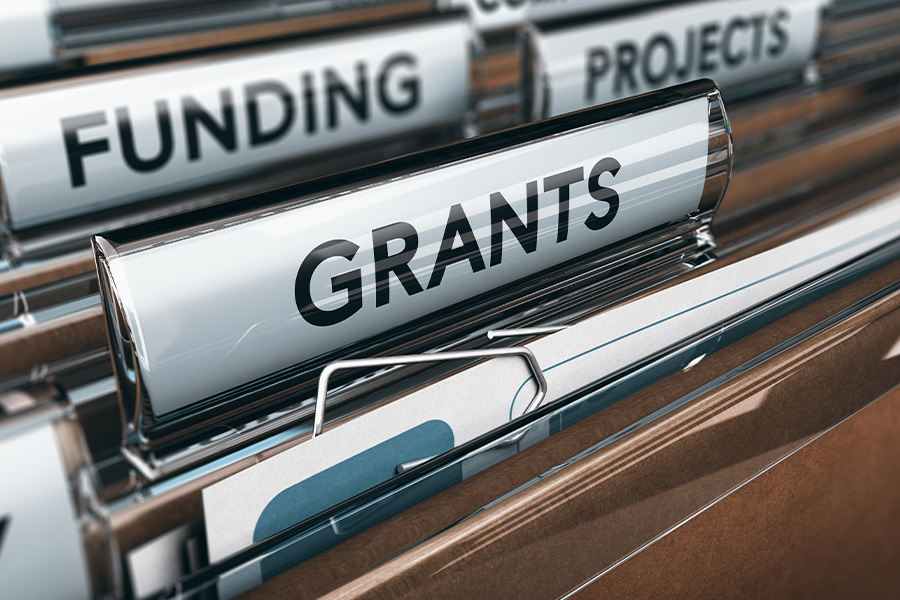 file folders for grants, funding and projects