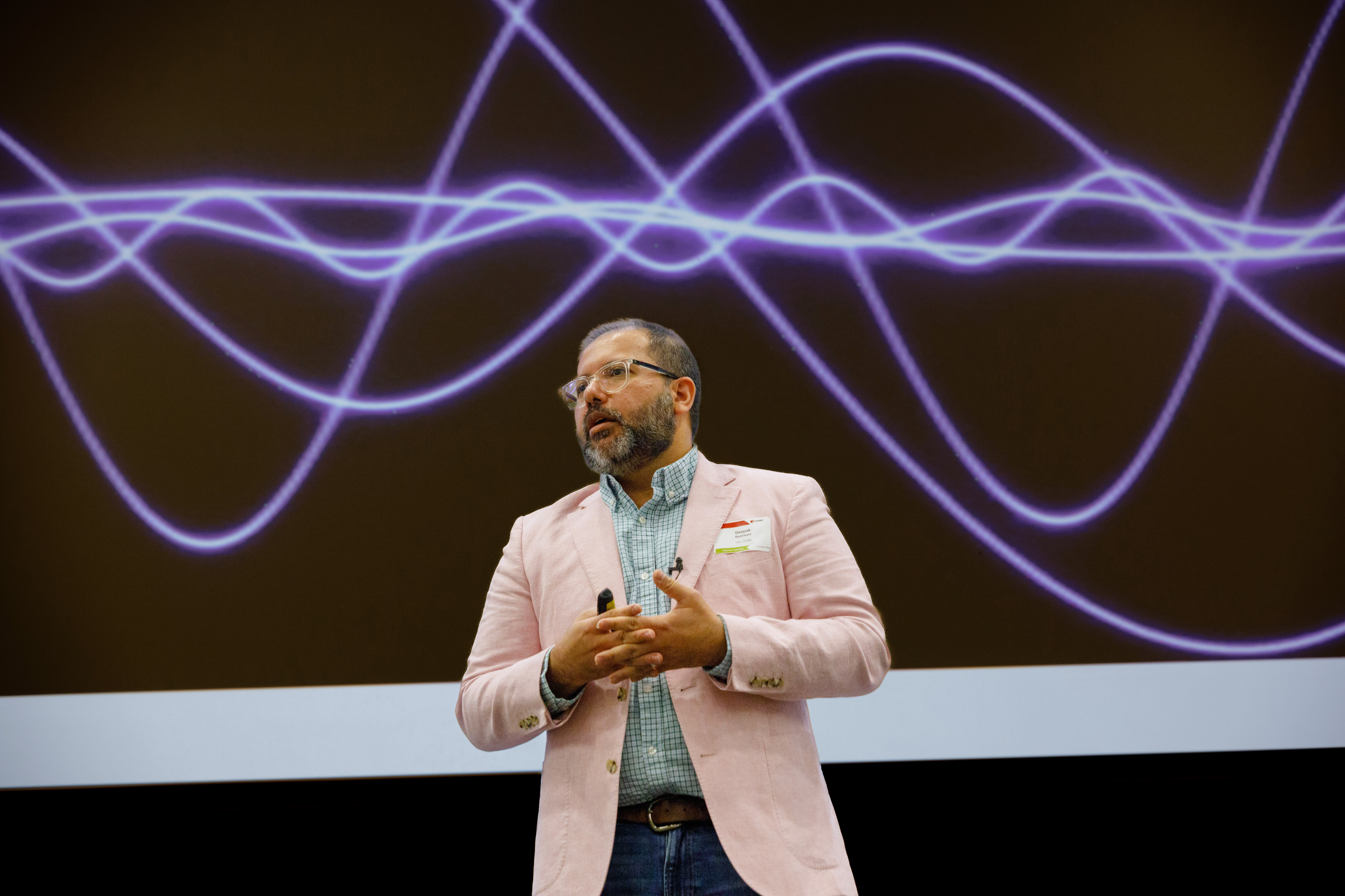 Keynote speaker talking on stage