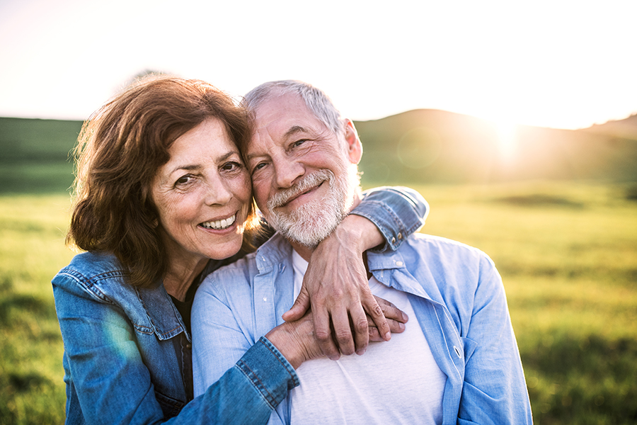 Older couple in rural setting