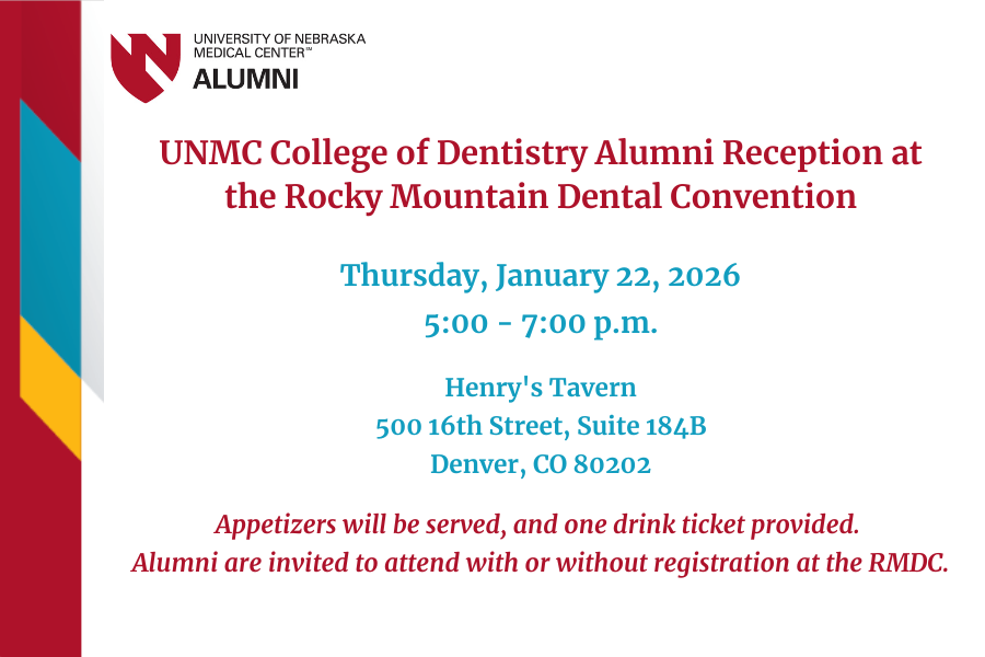 Graphic for the College of Dentistry Alumni Reception at the Rocky Mountain Dental Convention