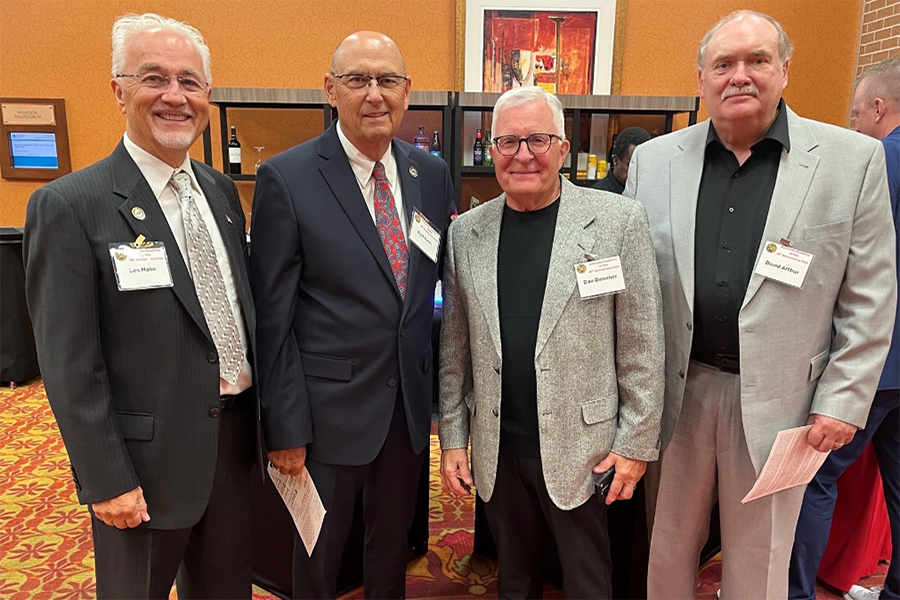 Members of the UNMC PA Class of 1975: Les Hake, Kurt Koch, Dan Danaher, David Arthur
