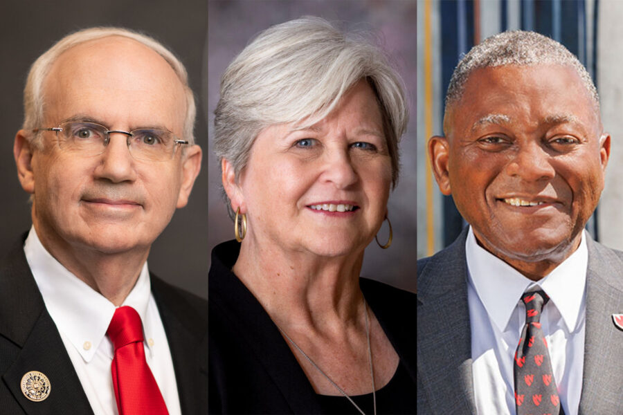 Jeffrey P. Gold, MD, president, University of Nebraska System; Katherine S. Ankerson interim chancellor, University of Nebraska-Lincoln; and H. Dele Davies, MD, interim chancellor, UNMC