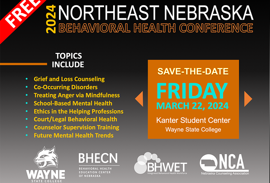 Flier for the 2024 Northeast Nebraska Behavioral Health Conference.