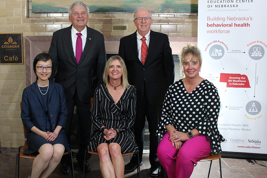 Top row from left: Former Sen. John Stinner and Kenton Shaffer, MD. Bottom row from left: Cecilia Poon, PhD, Laurie Halpenny, and Robin Conyers. 