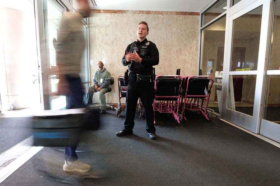 UNMC officer at commencement.