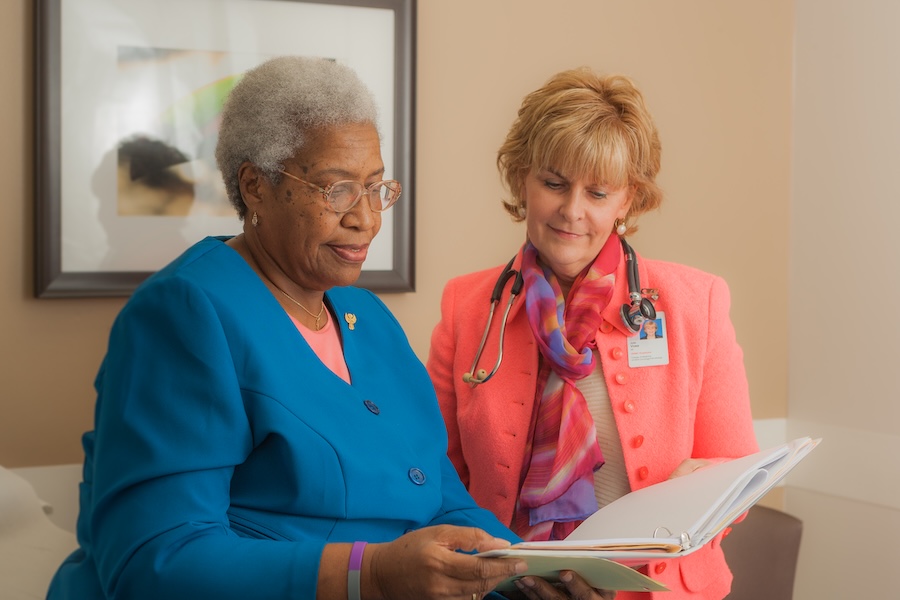 Provider talking to a patient