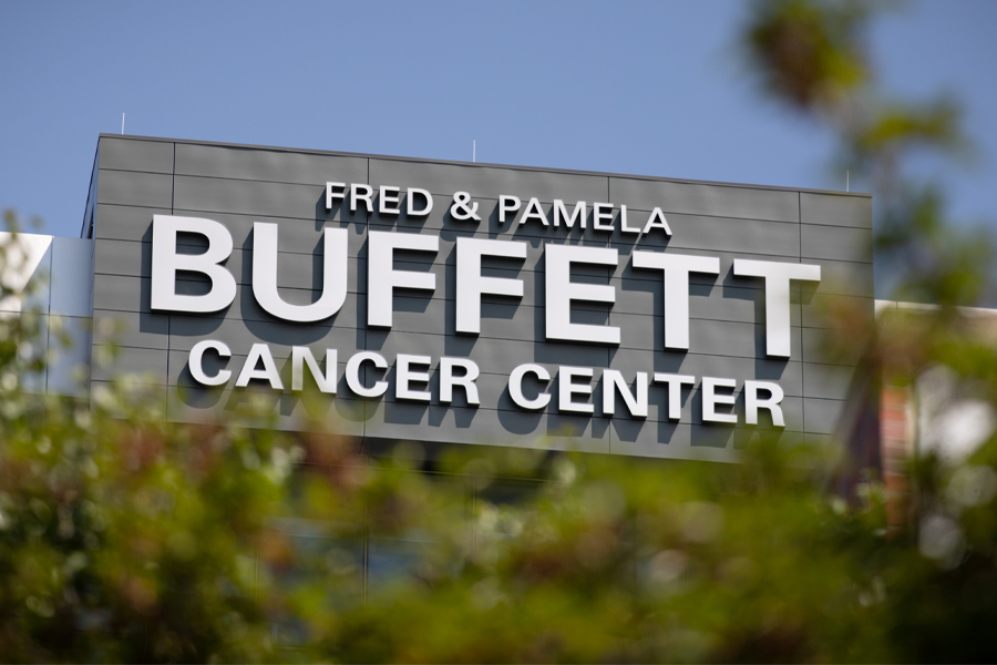Exterior of the Fred & Pamela Buffett Cancer Center