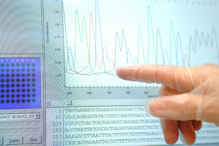 Data displayed on the computer