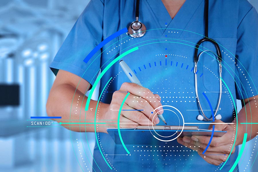Illustration of data in health care.