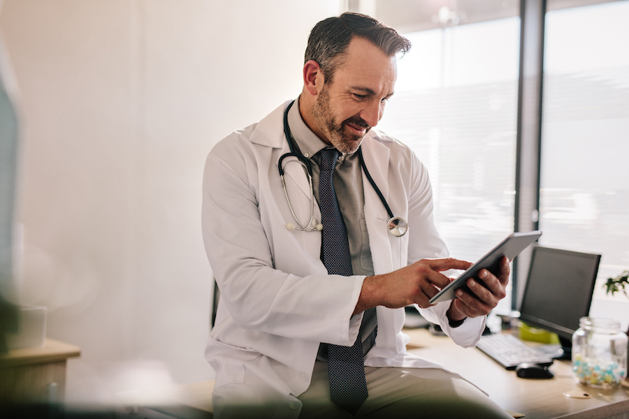 Patient talking to a provider
