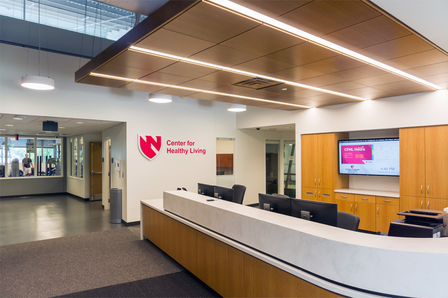 The front desk of the Center for Healthy Living