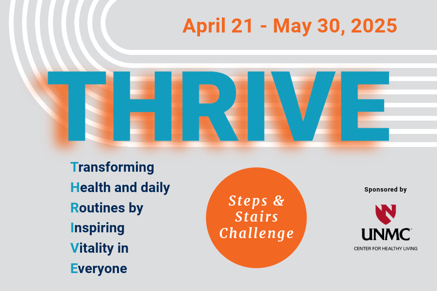 THRIVE ( Transforming Health and daily Routines by Inspiring Vitality in Everyone) wellness Steps and Stairs challenge April 21 through May 30