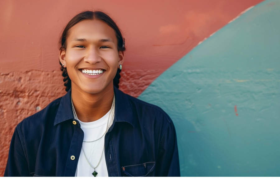 native teen smiling
