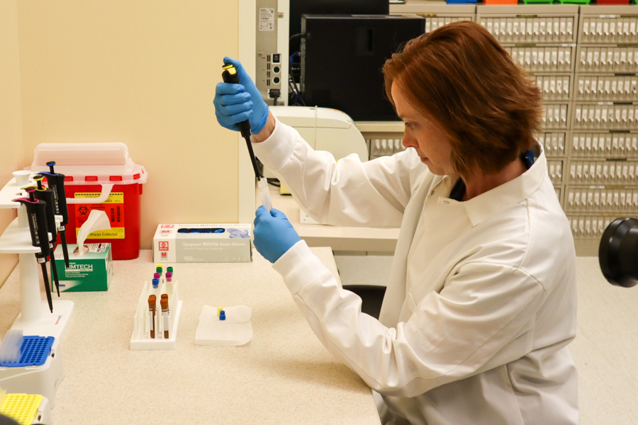 Woman working in lab