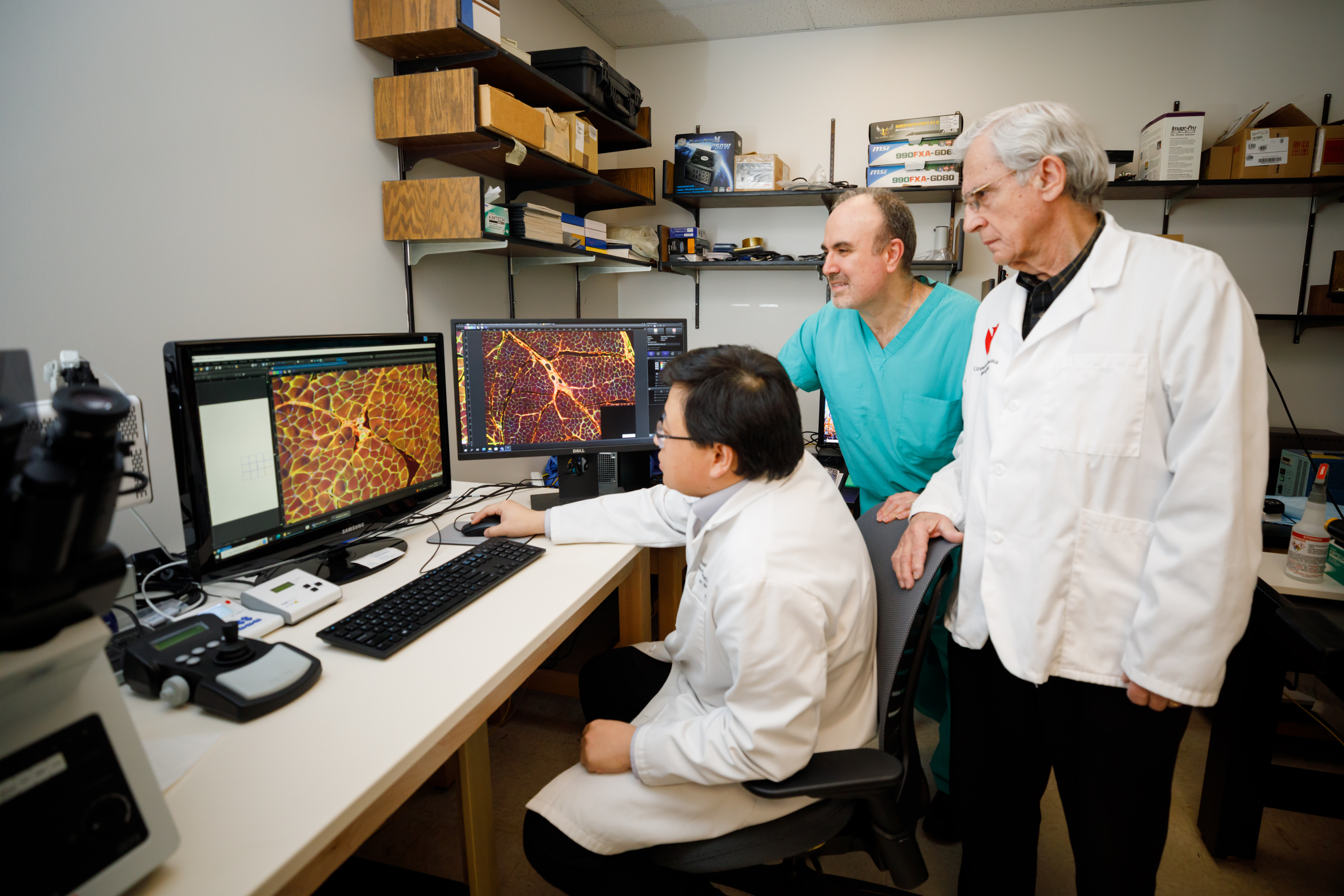 Individual working in a lab. 