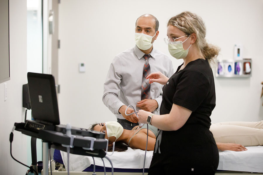 A fourth-year medical student practices skills to prepare for residency.