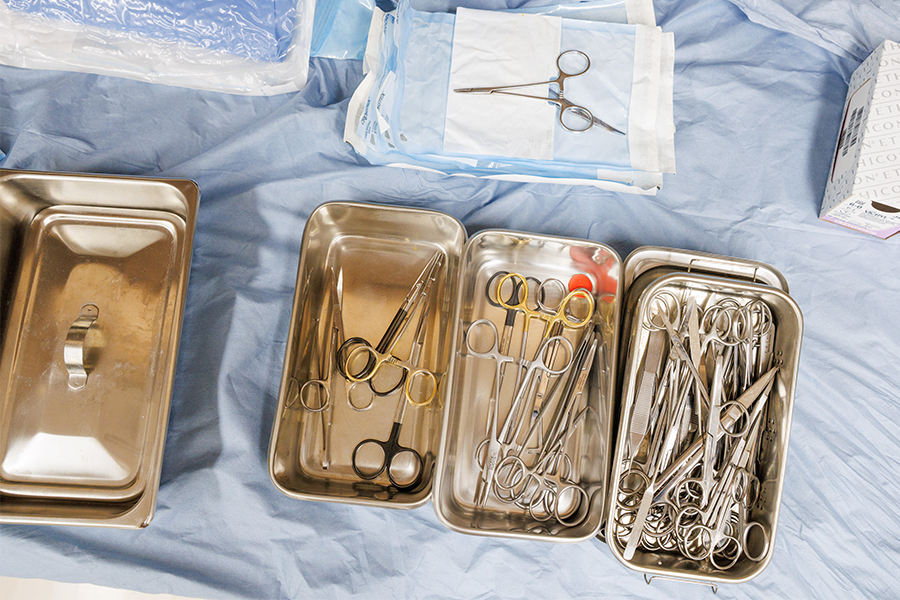 Patient receiving oral exam