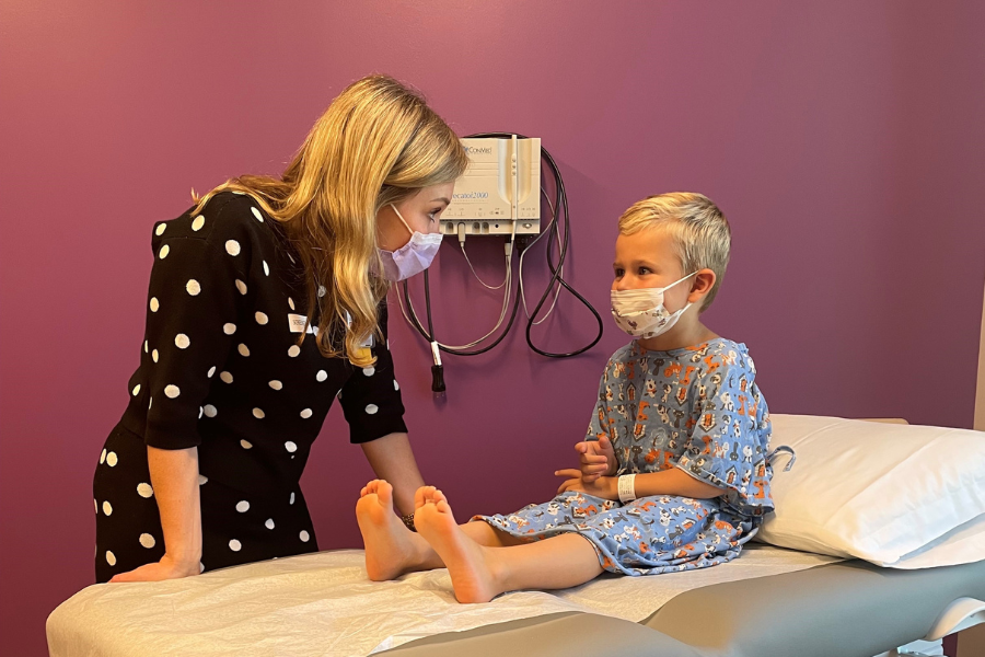 Dr. Harter with a Pediatric Dermatology Patient at Children's Nebraska.