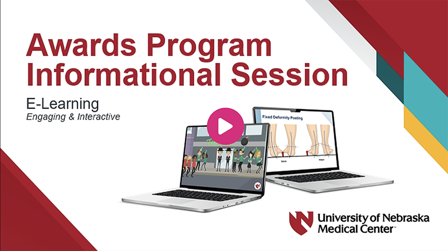 Graphic with Info Session and play button