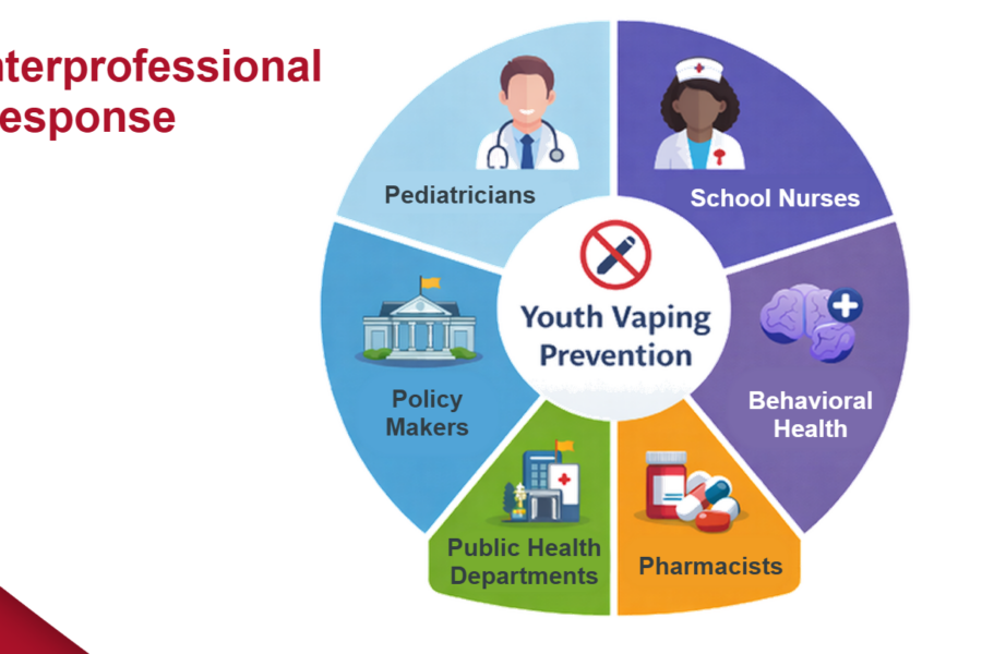 Module screenshot showing interprofessional effort for youth vaping prevention