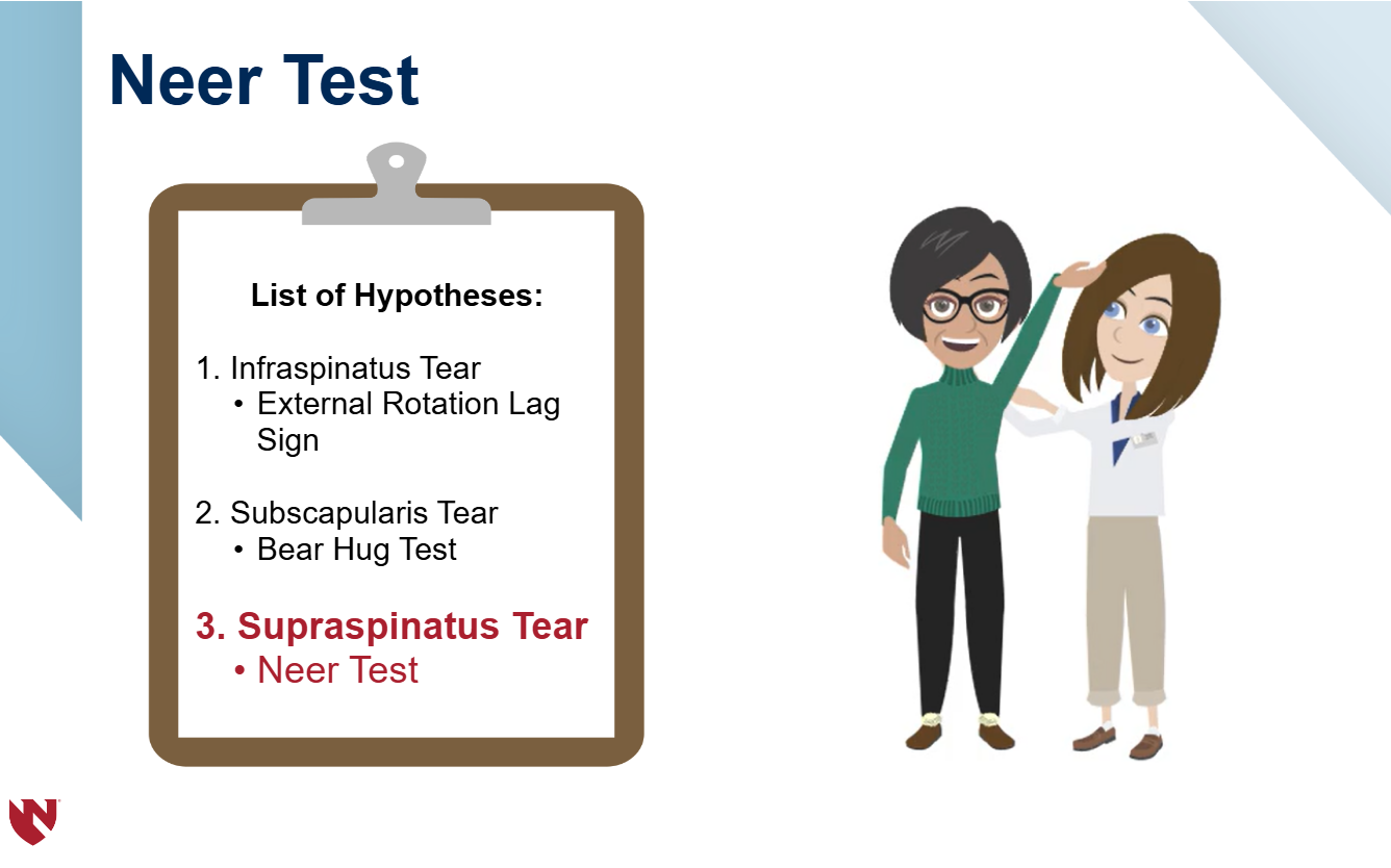 Module screenshot showing a provider using the Neer Test