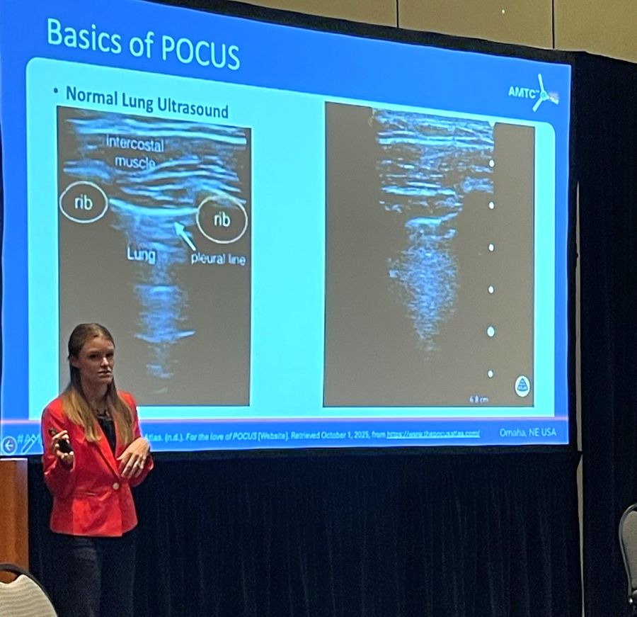 Dr. Coffey giving a presentation on POCUS