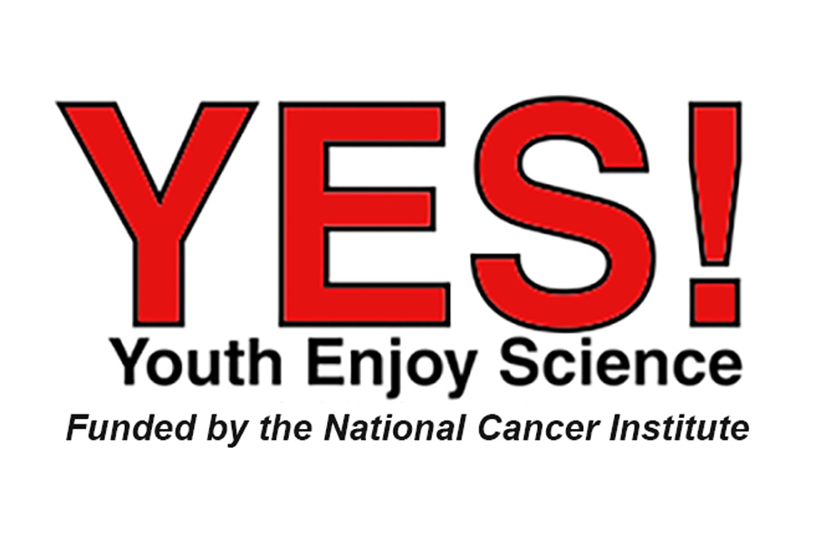 Logo for YES! program with text "YES! Youth Enjoy Science. Funded by the National Cancer Institute"