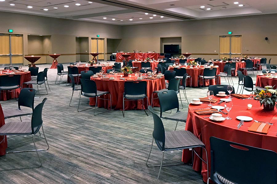 The Events Center set-up for a fall dinner event.