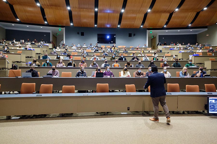 A view of a UNMC auditorium.