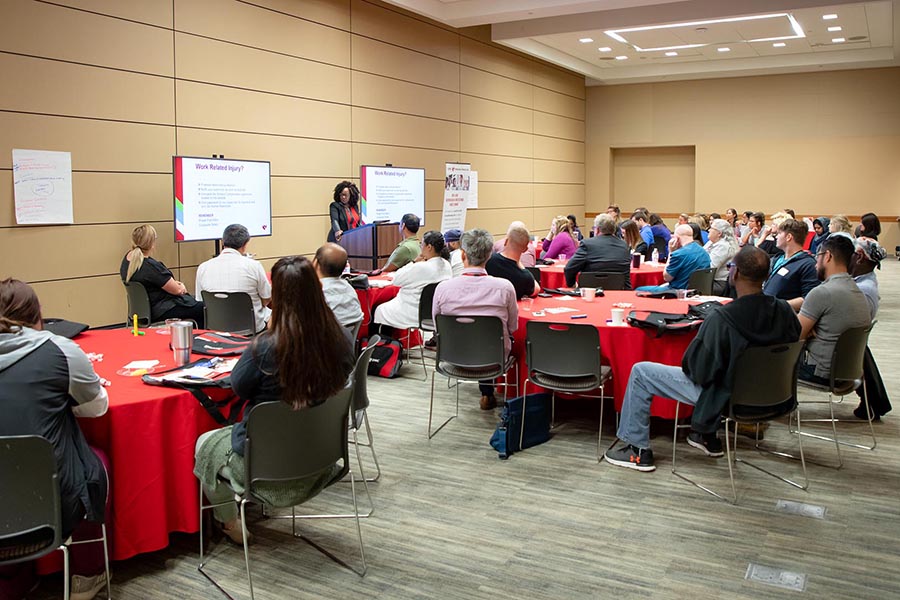 A small break-out session in the Events Center.