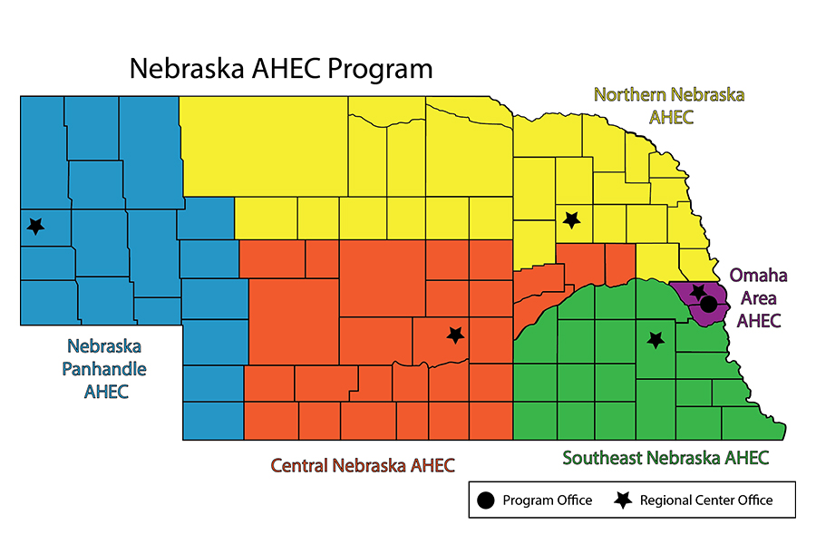 regional ahec centers map