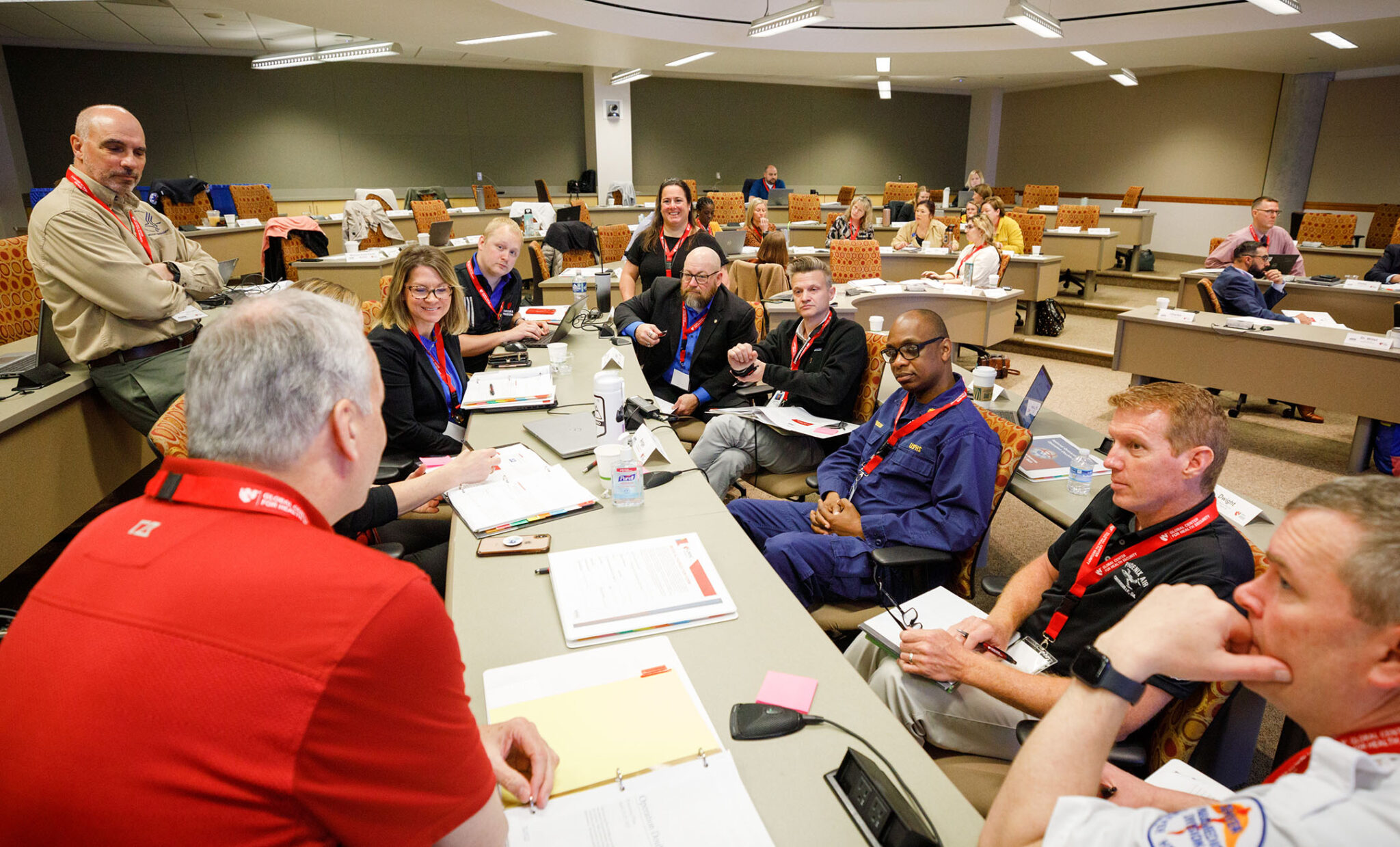 The National Quarantine Unit tabletop exercise was held in the Sorrell Center on April 25.