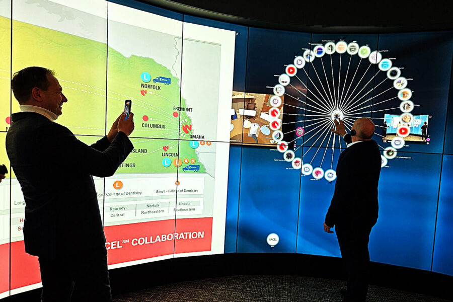 Ukrainian healthcare workers tour UNMC. 