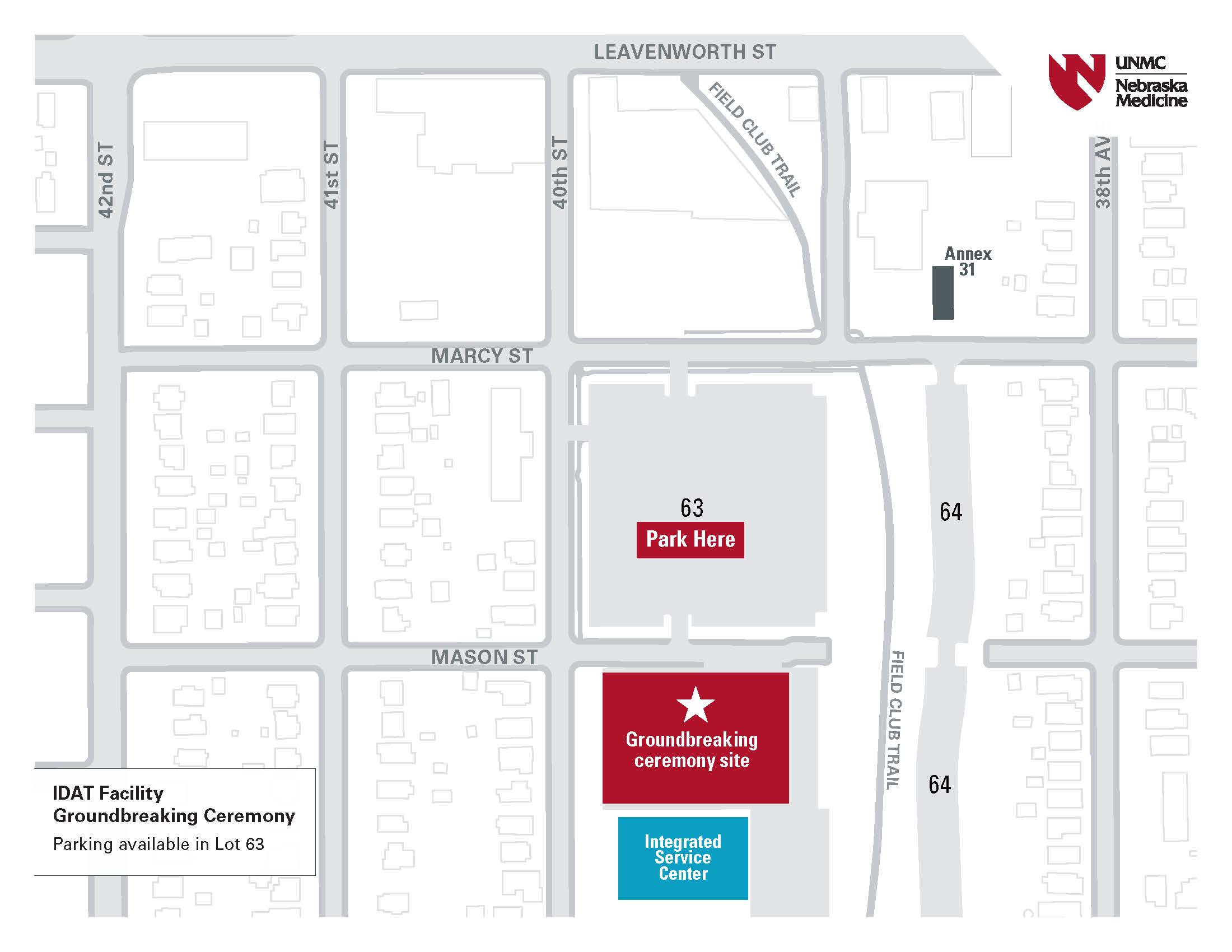 Map of groundbreaking IDAT ceremony