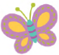 Butterfly with purple and yellow wings