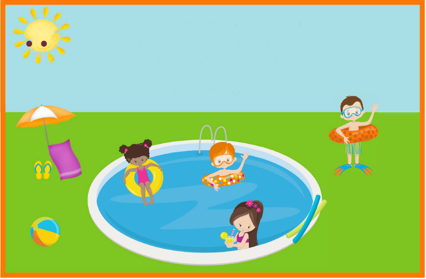 Wacky Water Wednesday - Sun shining and kids in a pool having fun