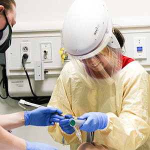 practicing intubation