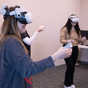 students wearing head-mounted displays